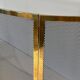 Curved Black Steel Mesh Fire Screen Design with Brass Frame