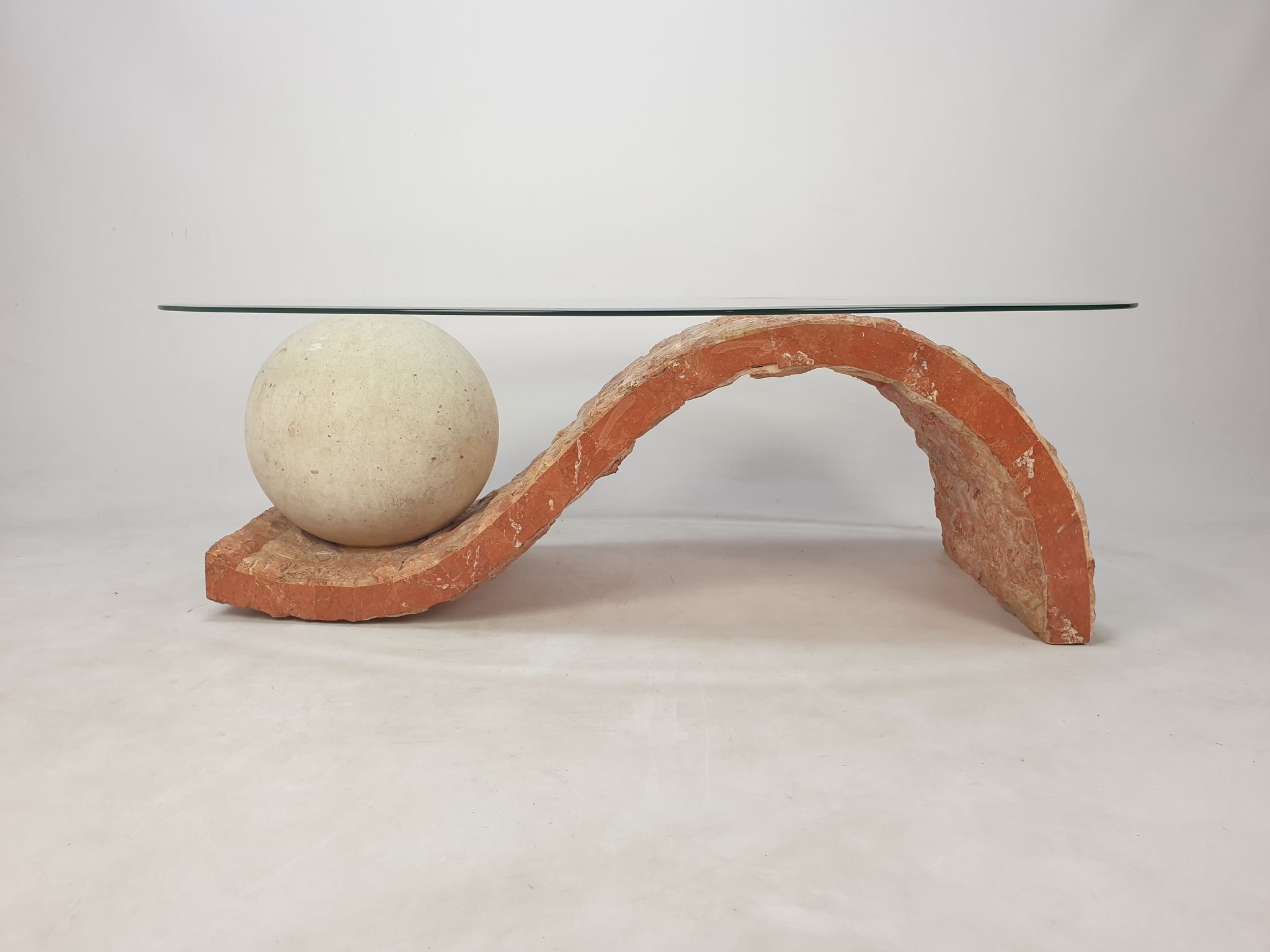 Table basse en pierre fossile de Magnussen Ponte, années 1980