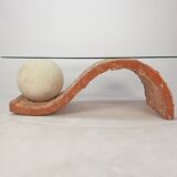 Table basse en pierre fossile de Magnussen Ponte, années 1980