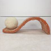 Table basse en pierre fossile de Magnussen Ponte, années 1980