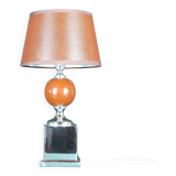 Table lamp in wood and chrome, France mid-20th century