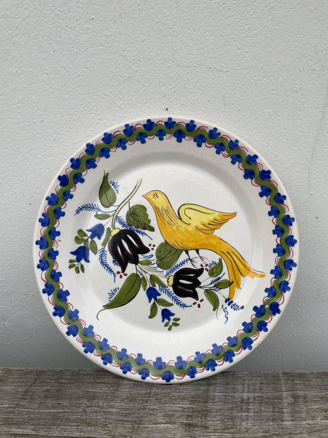 Grande assiette murale oiseau