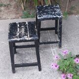Pair stool painted wood workshop