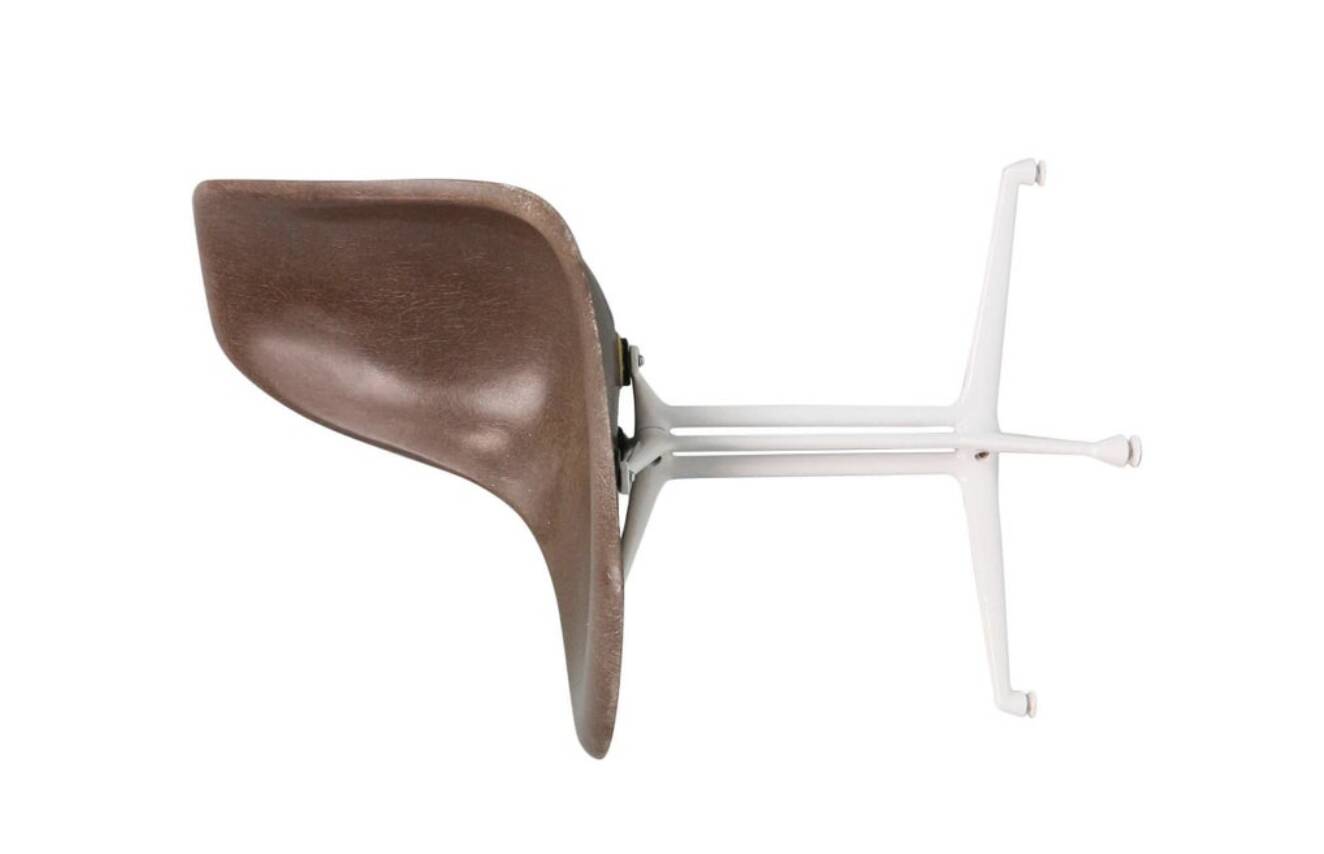 Charles & Ray Eames "La Fonda" Brown Fiberglass Chairs For Herman Miller