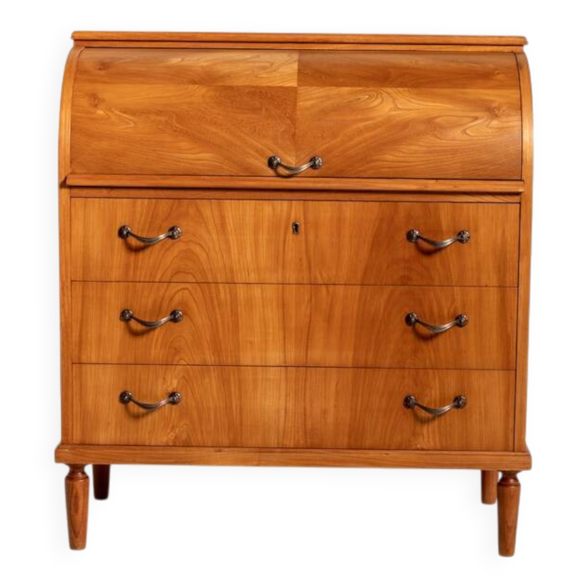 Vintage Scandinavian elm secretary, 1950s