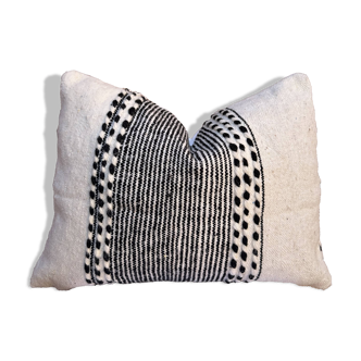 Housse de coussin rectangulaire berbère Zanfi - Fait main - 100 % laine