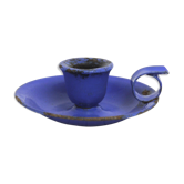 Candleholder in blue enamel