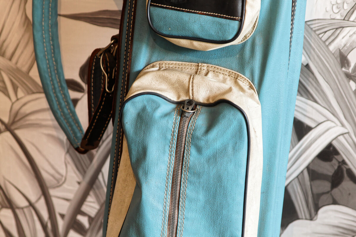 Burton golf bag and vintage clubs