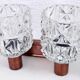 Set de 3 appliques en cuivre et verre