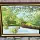 Oil painting on canvas, landscape of the Seine, 75x56cm.