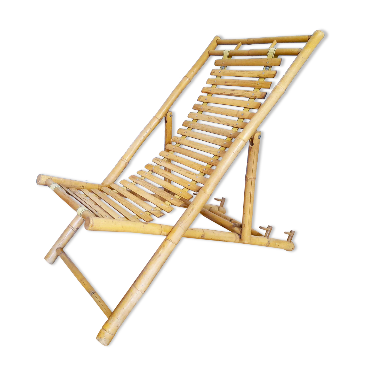 Vintage bamboo deckchair