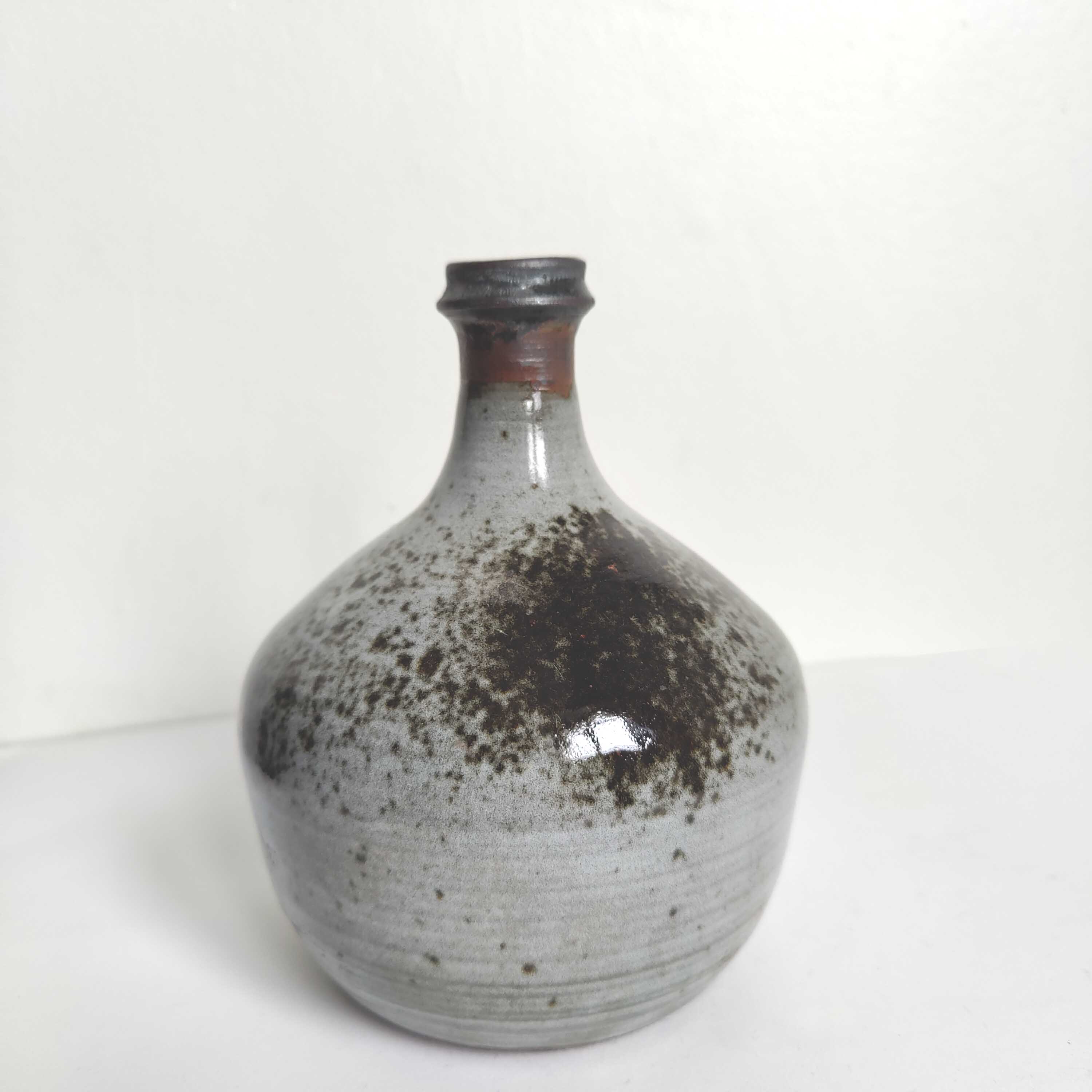 Vintage stoneware soliflore vase signed