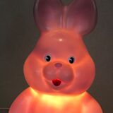 Lampe à poser lapin rose vintage