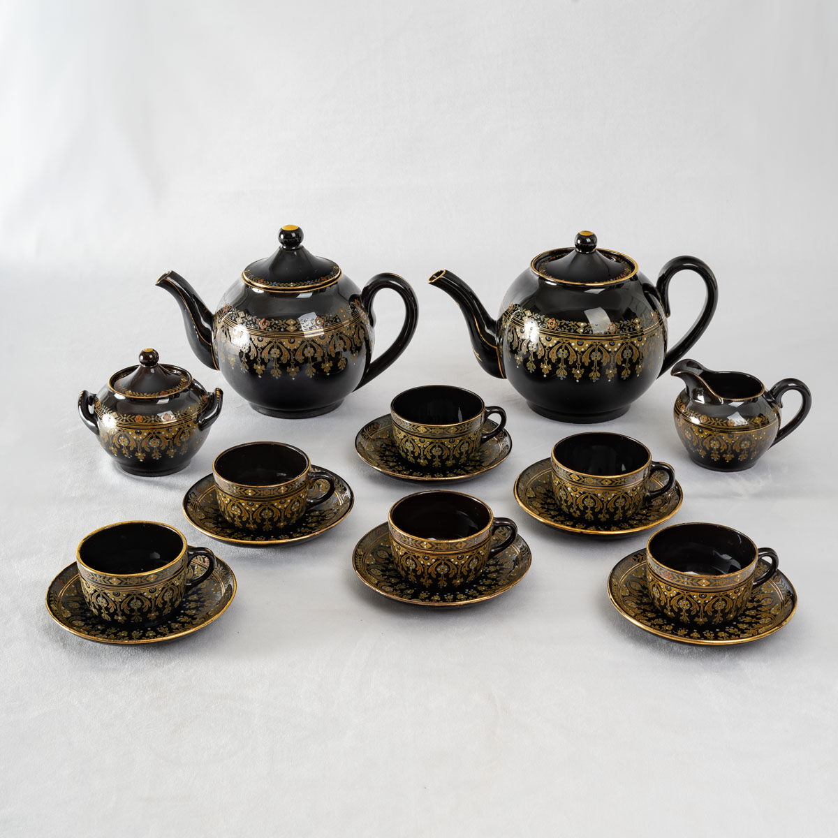Tea Service - Sarreguemines - Rockingham Model - XIXth Century