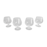 Lot 4 unsigned chiseled crystal cognac glasses