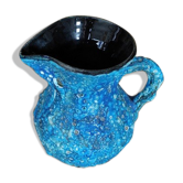 Pitcher lava Blue ceramic Vanoise old vintage