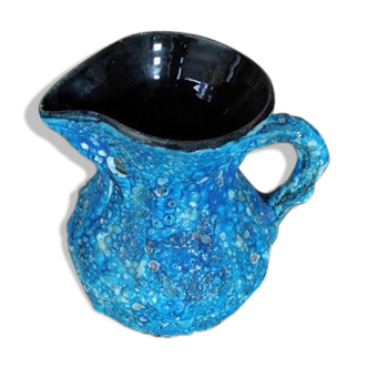 Pitcher lava Blue ceramic Vanoise old vintage