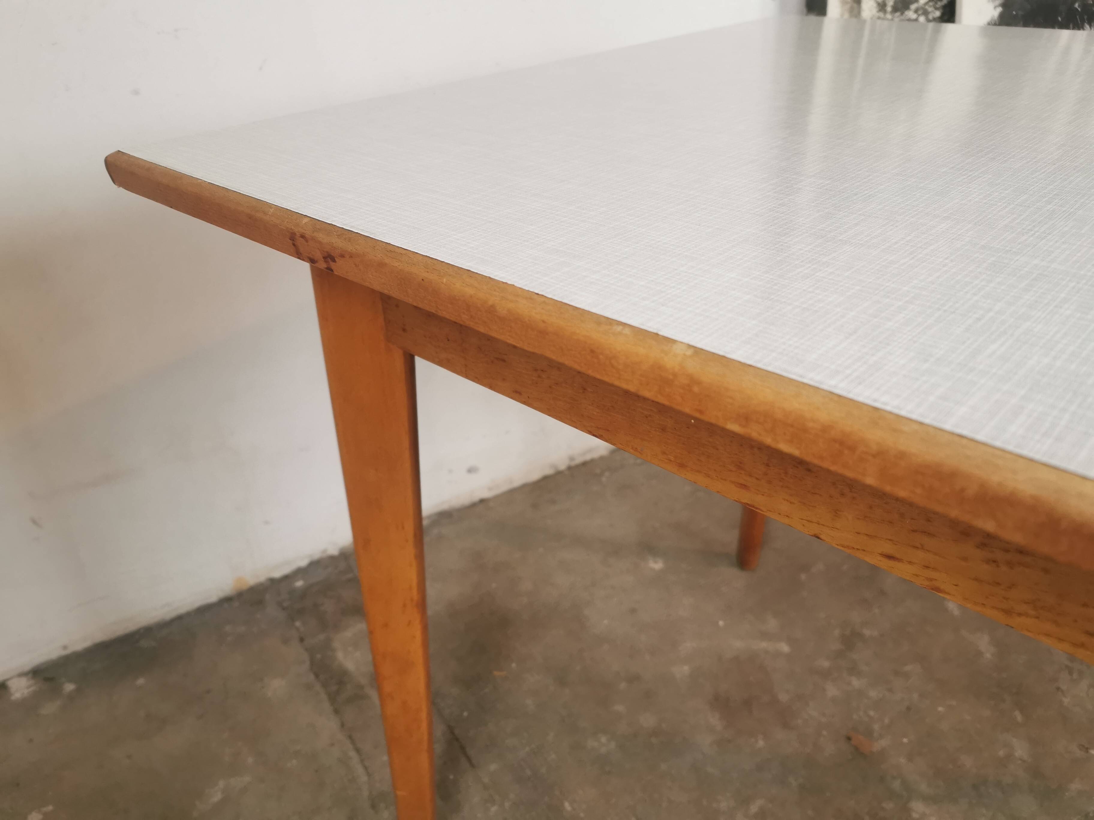 Square dining table, wood and formica, 1960s