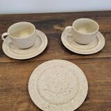 2 cups with saucers in enamelled stoneware