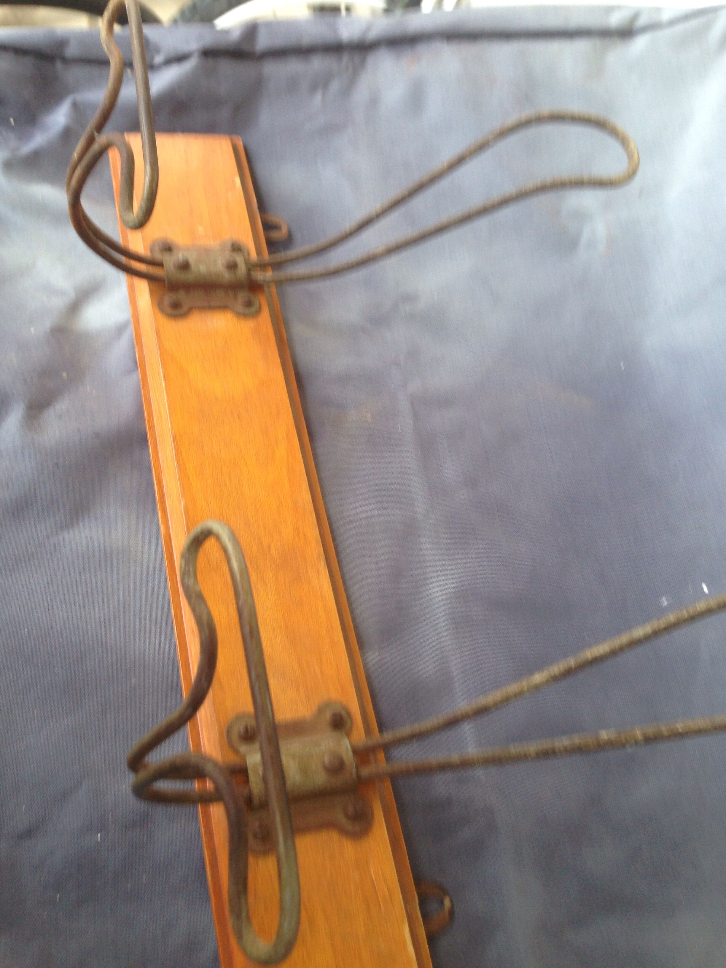 Wooden and metal coat hook