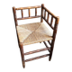 Corner chair in turned wood and straw