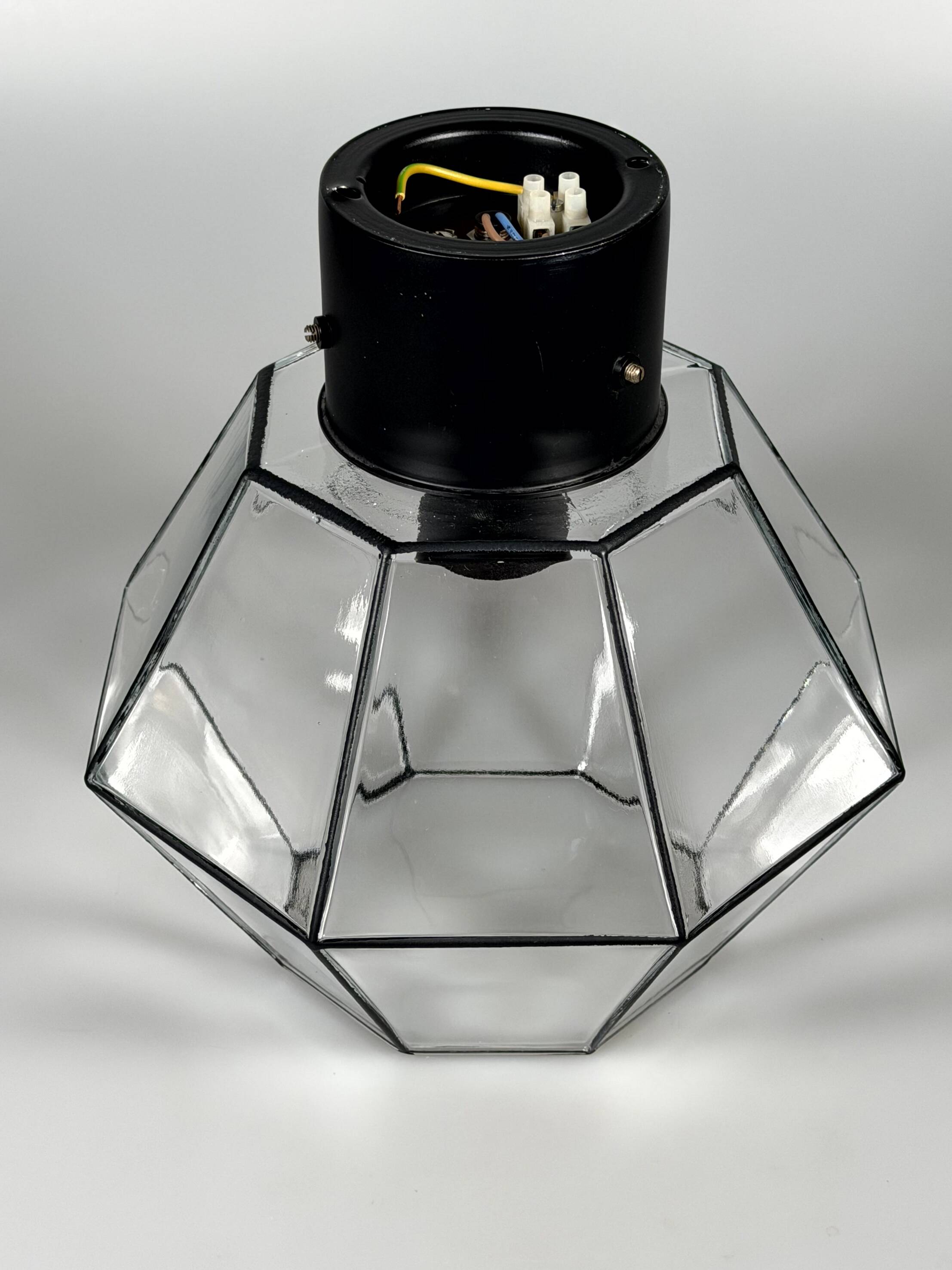 1960s 1970s Ceiling Lamp by Glashütte Limburg Germany Space Age Design