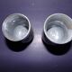 2 stoneware blue glasses