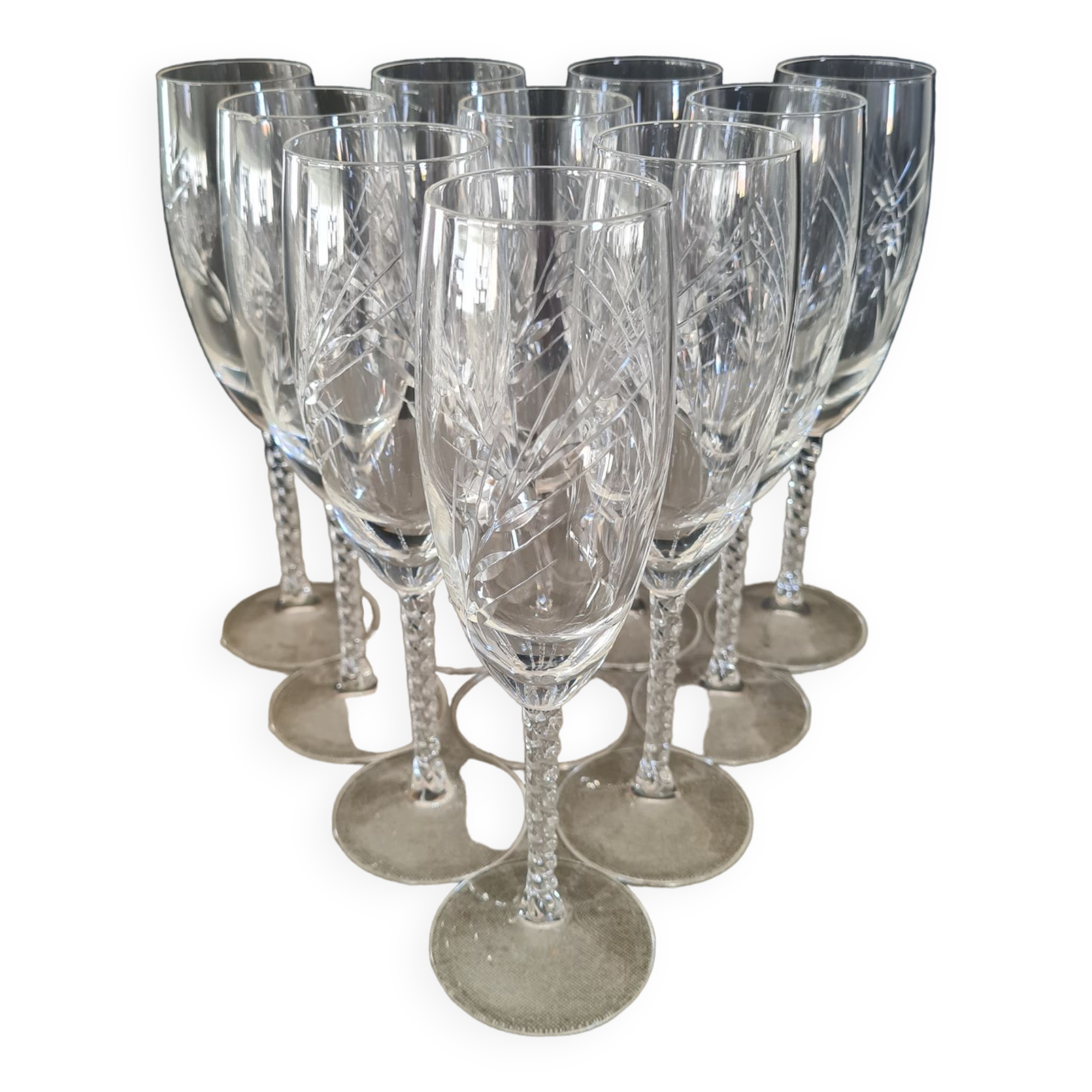 Arques crystal champagne barrels Epi Fleury