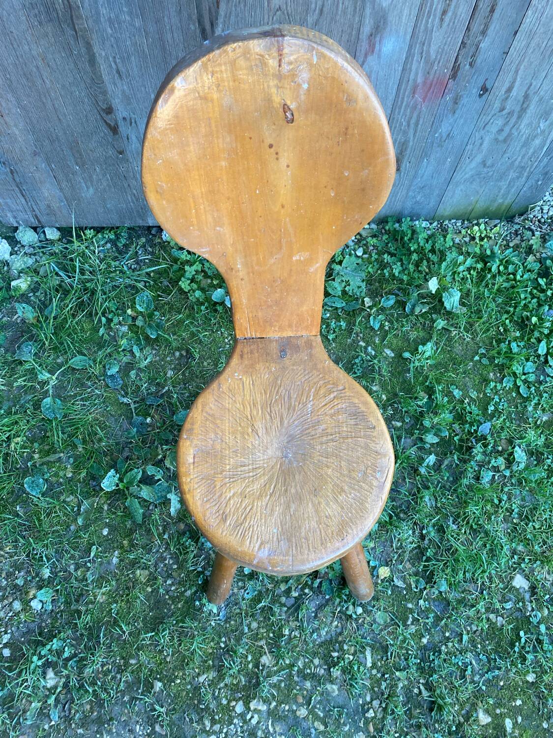 Old brutalist chair deco mountain solid wood vintage