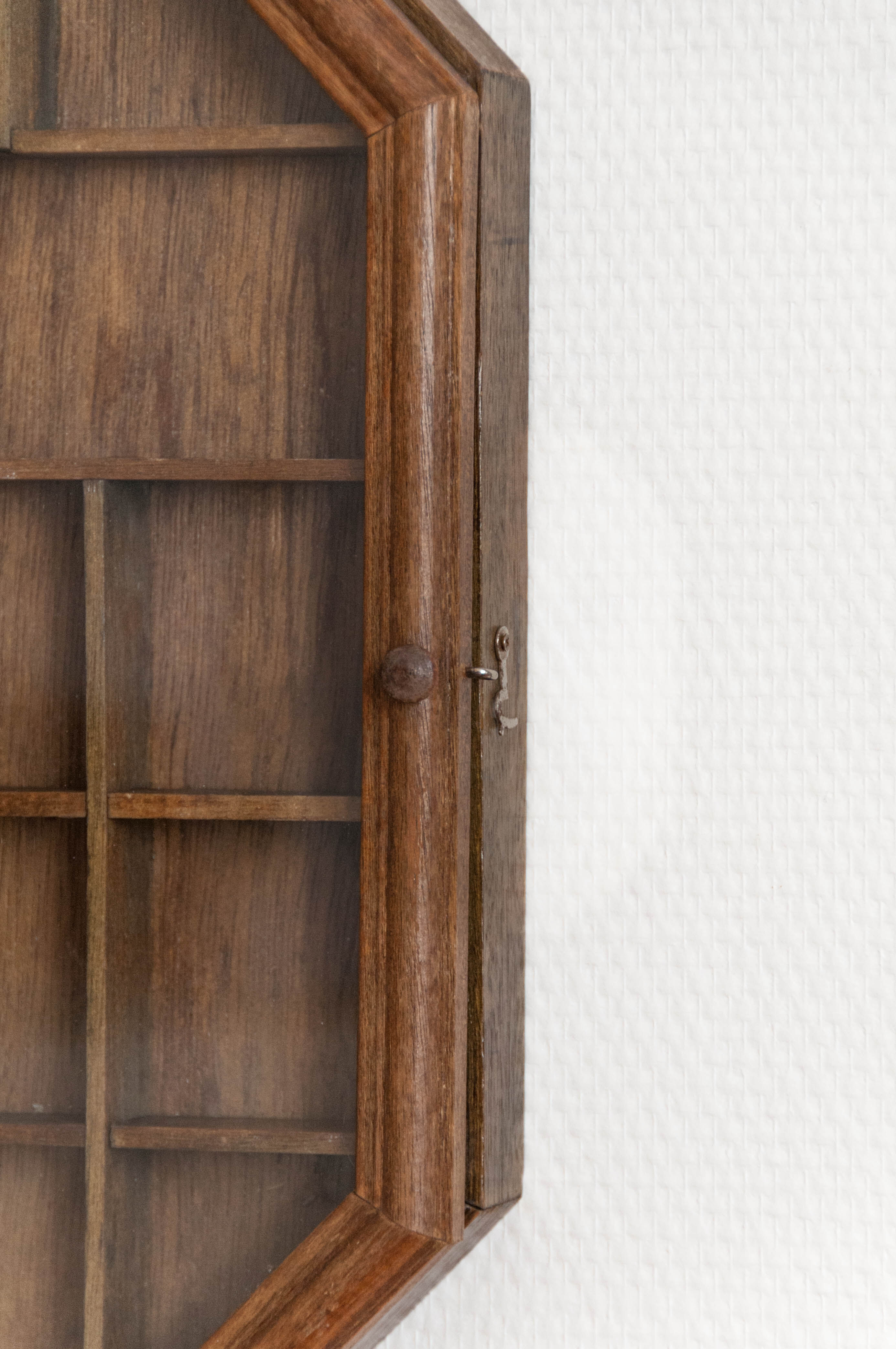 Octagonal wooden & glass showcase