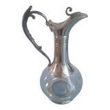Decanter in pewter and crystal
