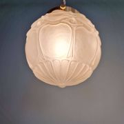 Art Deco satin glass pendant (2 available), 1920s-30s