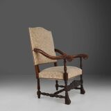 19th Century Renaissance carved oak Throne Armchair, France 1850s