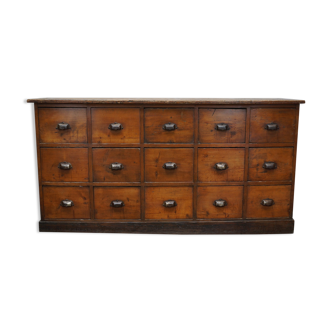 French pine apothecary workshop cabinet / sideboard, circa 1950s