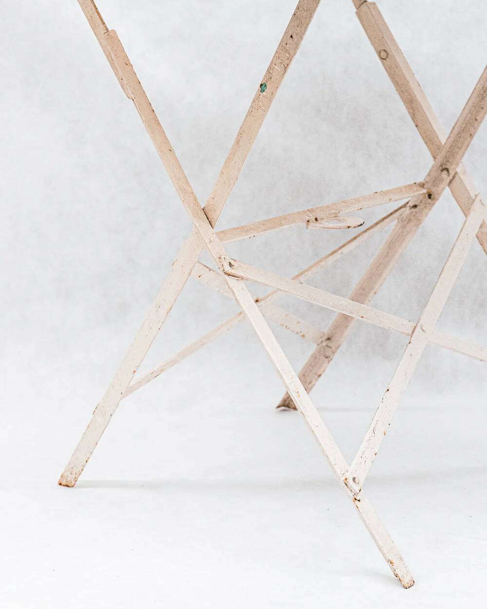 Vintage French round iron folding table