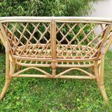 Bench lounge and rattan chairs