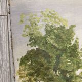 Oil on cardboard romantic landscape