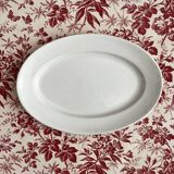 White oval ironstone dish from Creil and Montereau, late 19th century