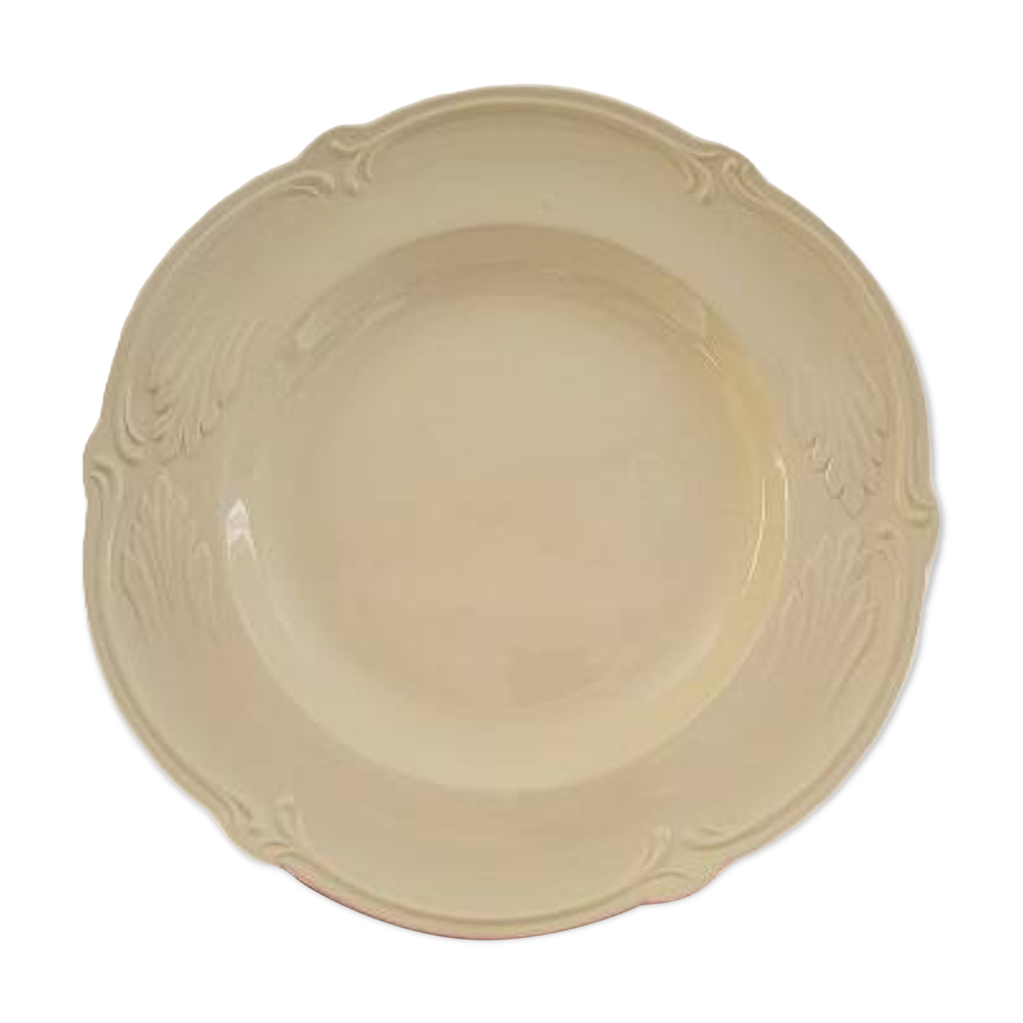 Round serving dish in Gien earthenware "Rocaille" collection