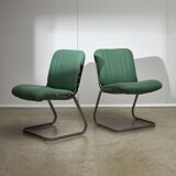 Chaise chromée vert menthe des années 1970