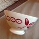 White bowl with red flowers from Sarreguemines vintage years 50-60