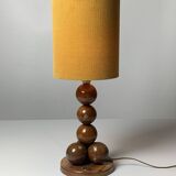 Lampe de table boule en bois commémorative fabriquée à la main, pays-bas, 1976