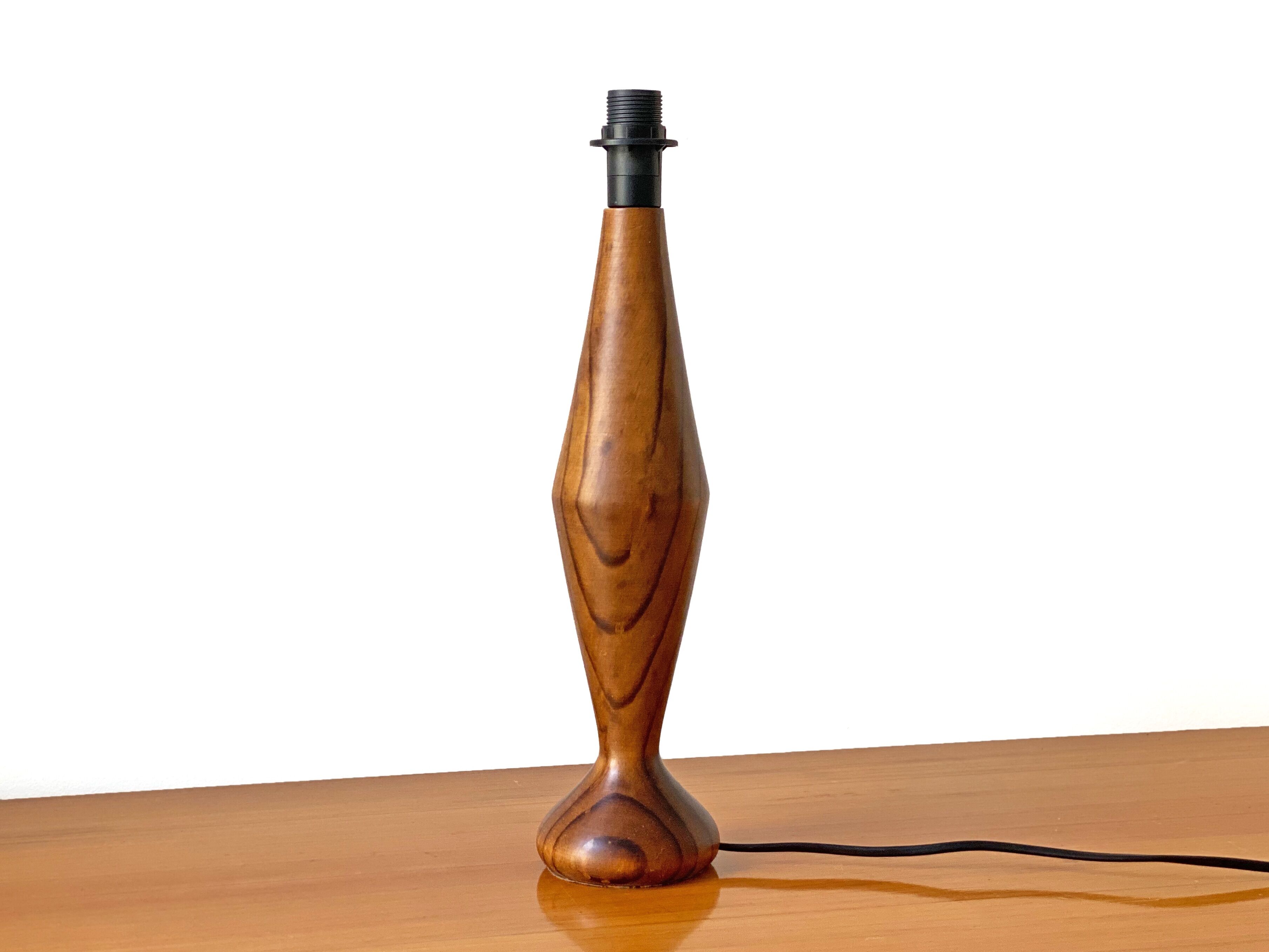 Mid Century wooden table lamp base teak & rosewood