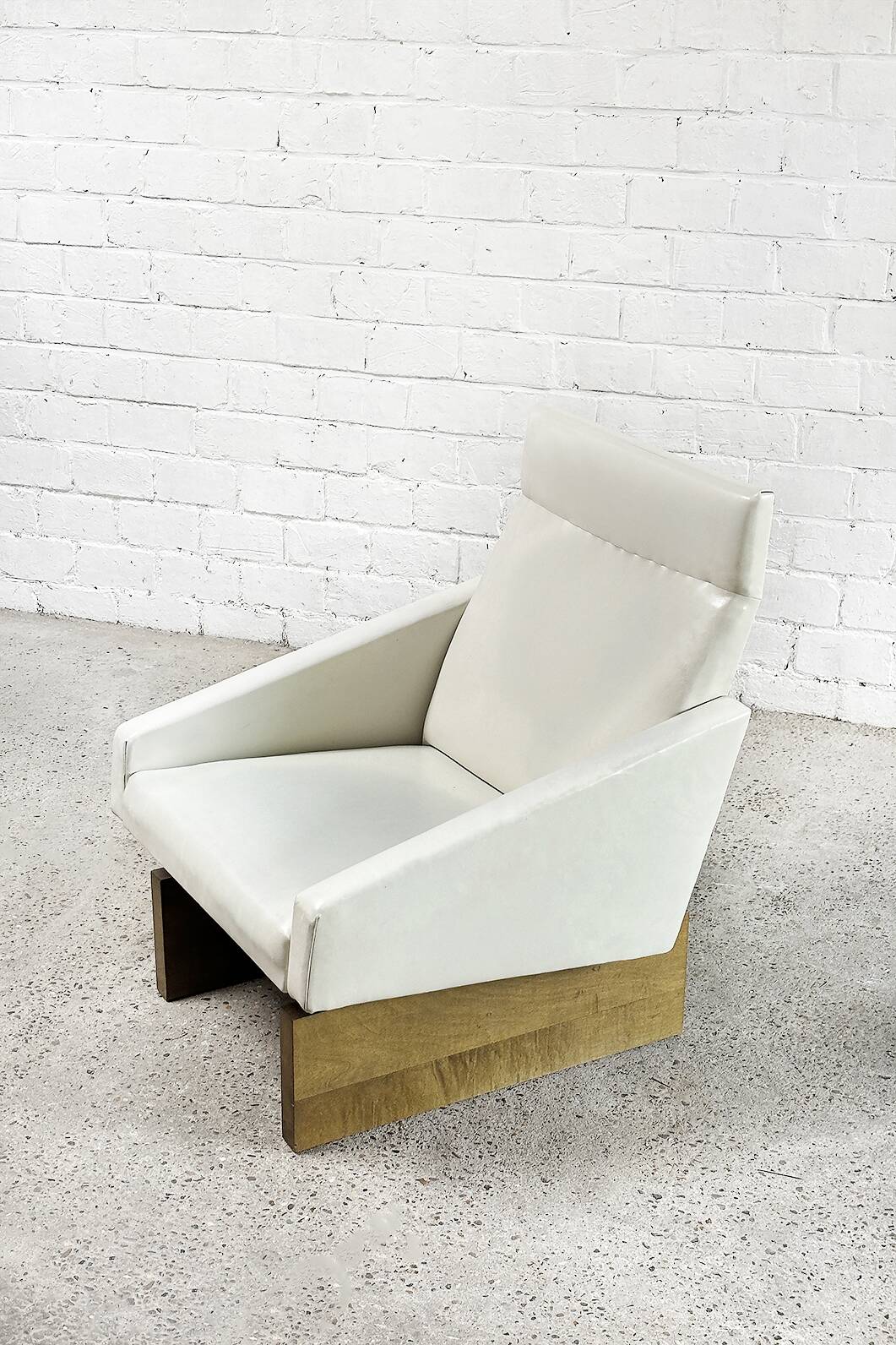 French Modernist Living Room Sofa Set In White Leather, 1950's