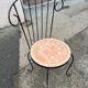 Set of 4 terracotta ceramic mosaic chairs