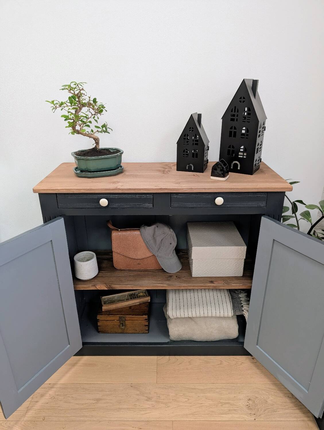Midnight gray Parisian sideboard