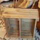 Wooden case with a storage furniture department