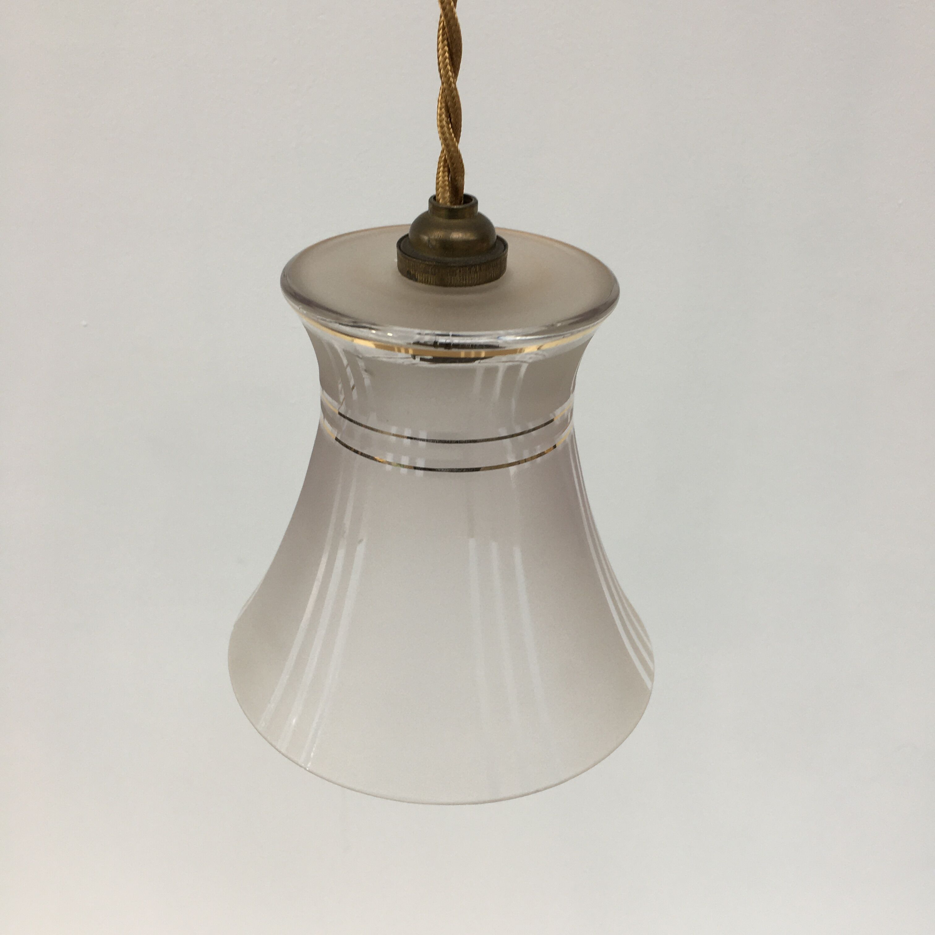 Art Deco hanging lamp in frosted glass