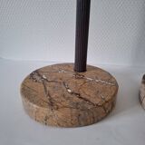 Duo of circular marble candlesticks from the 80s