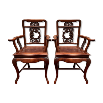 Pair of old Chinese armchairs